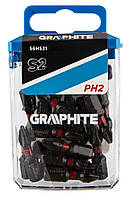 Graphite Биты ударные, 20шт, 1/4", PH2x25мм, сталь S2 Baumarpro - Твой Выбор