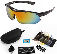 Защитные очки тактические Oakley black с поляризацией 5 линз One siz+.UA