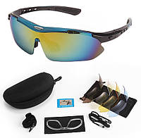 Защитные очки тактические Oakley blue с поляризацией 5 линз One siz+.UA