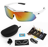 Защитные очки тактические Oakley white с поляризацией 5 линз One siz+.UA