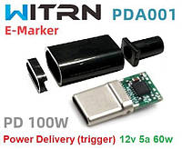 Power Delivery (PD) Trigger триггер 12v 5a 60w +корпус (WITRN PDA001 V12) (A class) 1 день гар.