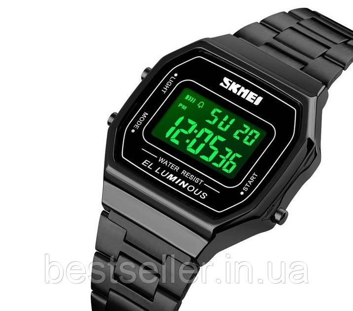 Вінтажний годинник SKMEI 1647BK BLACK STEEL PVD