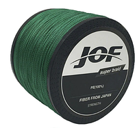 Шнур волосінь плетений JOF 300м рибальський X4 18LB Зелений Код:MS05