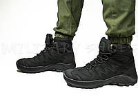 Ботинки демисезонные мужские тактические трекинговые черный нубук / кордура, размеры 39 40 41 42 43 44 45 46