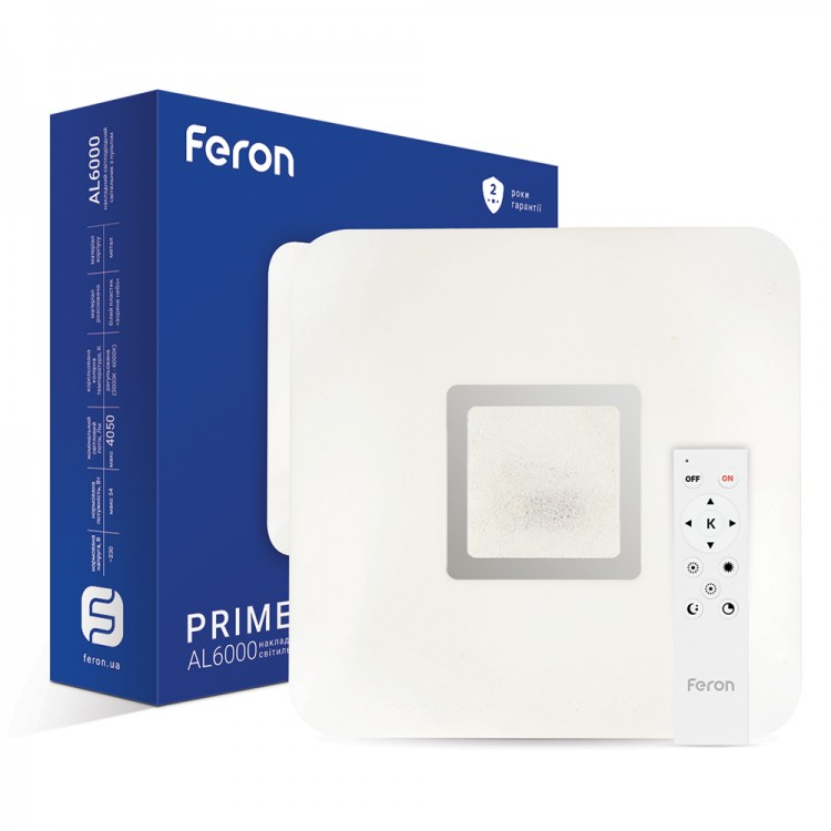 Світлодіодний світильник Feron AL6000 PRIME 54W квадратний 435*65mm з пультом ДУ 4050Lm