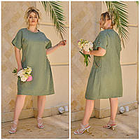 Платье женское лен габардин (44-62)(3цв) "ALISA" недорого от прямого поставщика