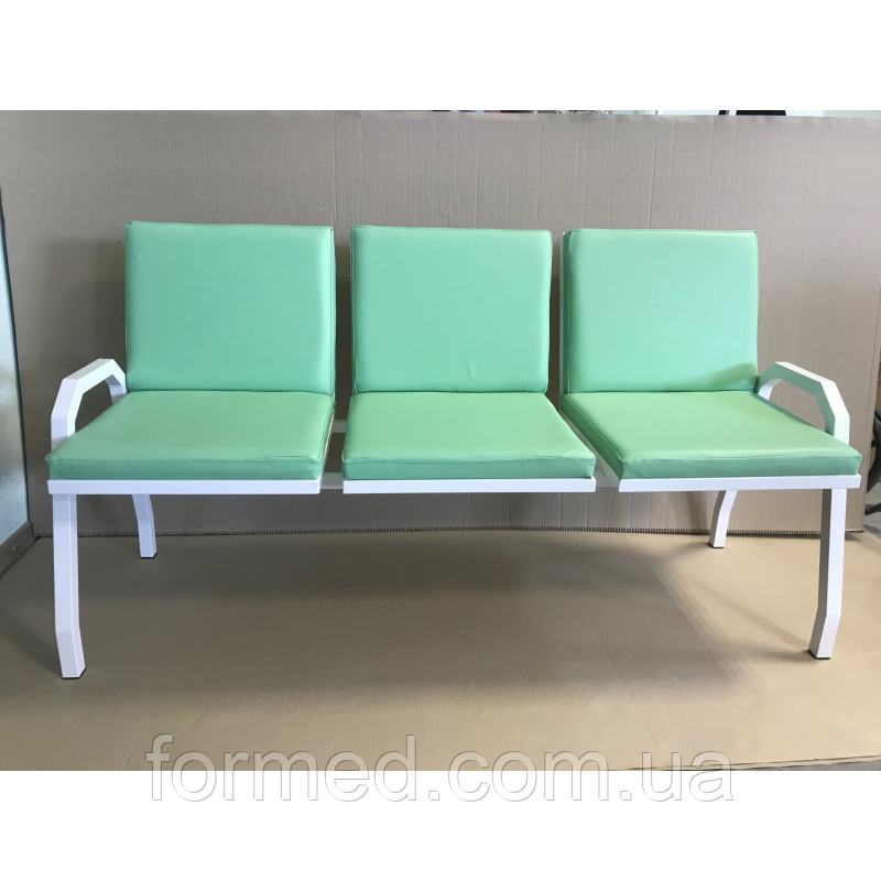 Банкетка медична коридорна зі спинкою АТОН БК-3-СП, фото 1