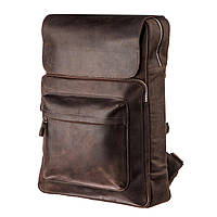 Рюкзак большой в коже Crazy horse Shvigel 15307 Коричневый стильный практичный рюкзак