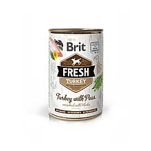 Корм вологий для собак Brit Fresh Turkey/Peas 400 г (індичка, горошок)