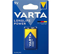 Батарейка щелочная Varta Longlife Power 4922 (High Energy), 6LR61 "крона" 9V, блистер