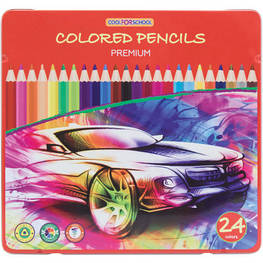Олівці кольорові Cool For School Premium, тригранні, 24 кольори (CF15179)