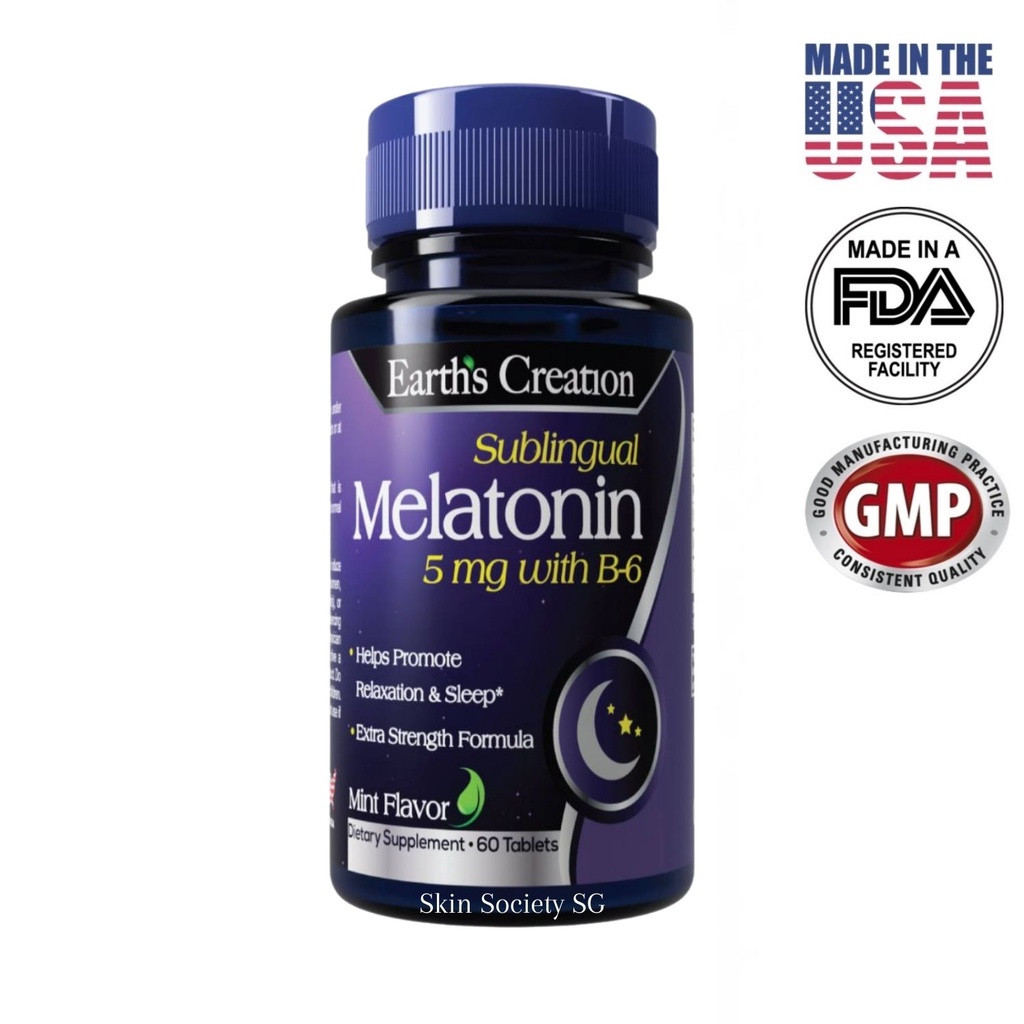 Мелатонін Earth‘s Creation Melatonin 3 mg with B6 60 tabs