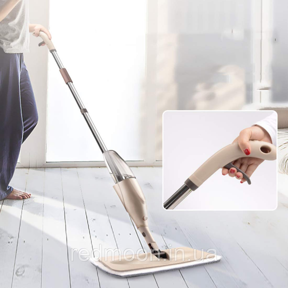 Швабра для підлоги з розпилювачем Water Spray Mop, Бежева / Швабра для збирання / Швабра з ємністю для води