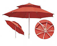 Зонт 2.5 м антиветер усиленный Красный цвет
