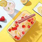 Форма для льоду з контейнером та щипцями, 23x12х10см / Контейнер для заморожування / Кухонний лоток під кубики льоду, фото 5