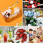 Форма для льоду з контейнером та щипцями, 23x12х10см / Контейнер для заморожування / Кухонний лоток під кубики льоду, фото 8