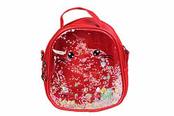 Дитячий прозорий рюкзак Котик (Червоний)