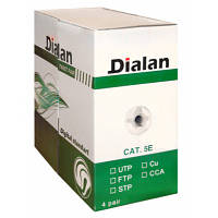 Кабель мережевий Dialan UTP 305 м cat.5e КНП 4*2*0,51 [СU] ПЕ, Outdoor, Black, BOX (DL305PEUTP-4p)