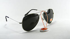Сонцезахисні окуляри Ray Ban Aviator поляризовані чорні срібна оправа