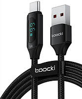 Кабель Toocki USB Type-C PD 100w Fast Charge з дисплеєм QC 3.0 100см провід для швидкого заряджання передачі даних