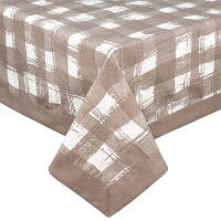 Популярний! Скатертина Home Line з рамкою Клітка капучино, 140х180см (158356) - Краща якість тільки на Nukleon.com.ua