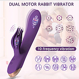 Подвійний вібратор з відростком від USB, Жіночий вібратор стимулятор, Вібратор для клітора та точки G, Інтимні, фото 3