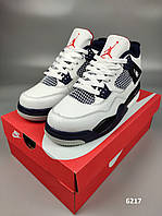 Кросівки чоловічі Nike Air Jordan 4 Retro White Navy Blue