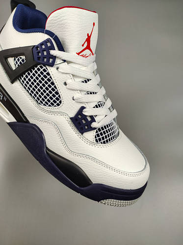Nike Air Jordan 4 Retro White Navy Blue ID