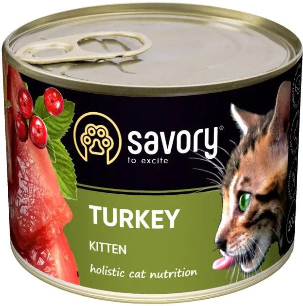 Консерви Savory Cat Can для кошенят зі смаком індички 200г