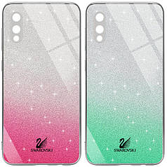 TPU+Glass чохол Swarovski Full Camera для Samsung Galaxy A02