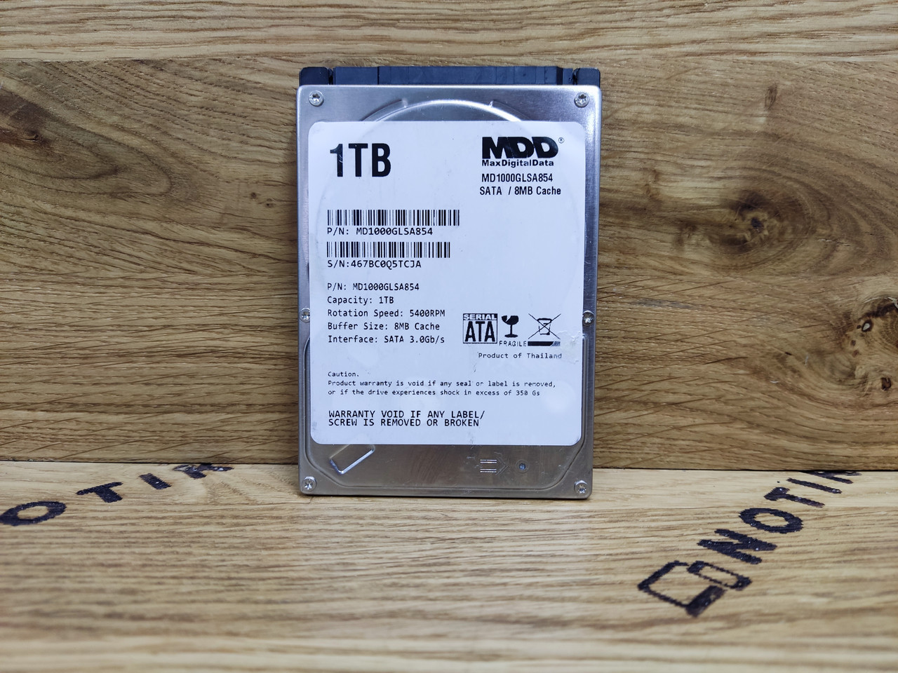 Жорсткий диск для ноутбука MaxDigitalData 1TB 5400RPM 8MB SATA 3.0Gb/s 2.5" (MD1000GLSA854) Вживаний