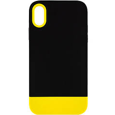 Чохол TPU+PC Bichromatic для Apple iPhone XR (6.1") Black / Yellow, Силікон