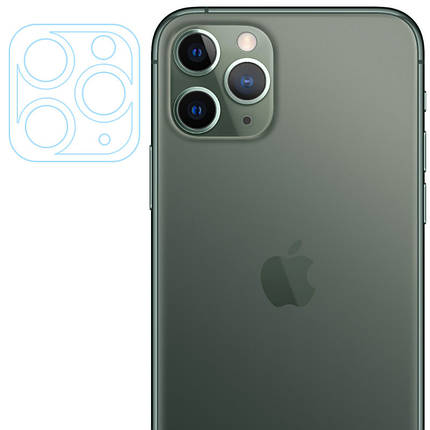 Гнучку захисне скло 0.18mm на камеру та ввісь блок (тех.пак) для Apple iPhone 11 Pro/11 Pro Max, фото 1