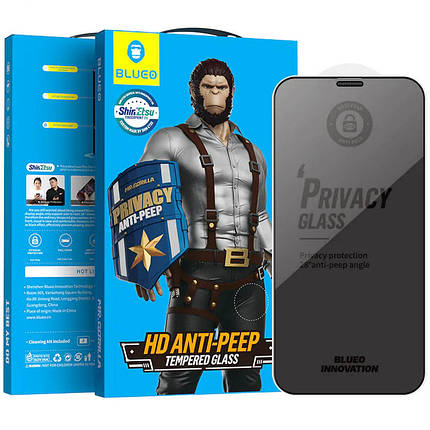 Захисне 2.5D скло Blueo Full Cover Anti-Peep для Apple iPhone 12 Pro Max (6.7"), фото 1
