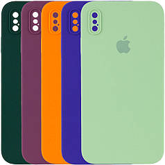 Чохол Silicone Case Square Full Camera Protective (AA) для Apple iPhone XS / X (5.8")