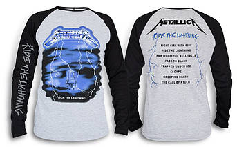 Футболка реглан з довгим рукавом METALLICA Ride The Lightning меланж-чорний, фото 1
