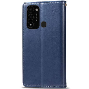 Шкіряний чохол книжка GETMAN Gallant (PU) для TECNO Spark 8C Синій, Штучна шкіра, Слот для візитки, фото 3