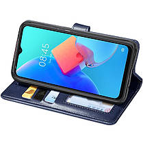 Шкіряний чохол книжка GETMAN Gallant (PU) для TECNO Spark 8C Синій, Штучна шкіра, Слот для візитки, фото 5