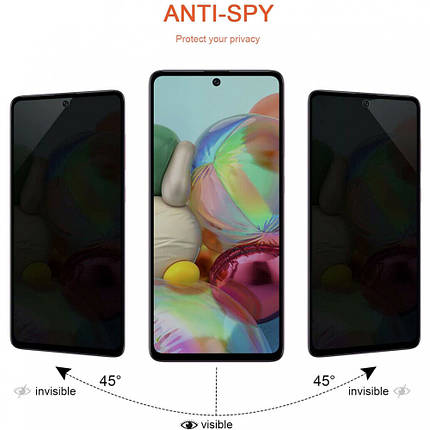 Захисне скло Privacy 5D (full glue) (тех.пак) для Samsung Galaxy A41, фото 3