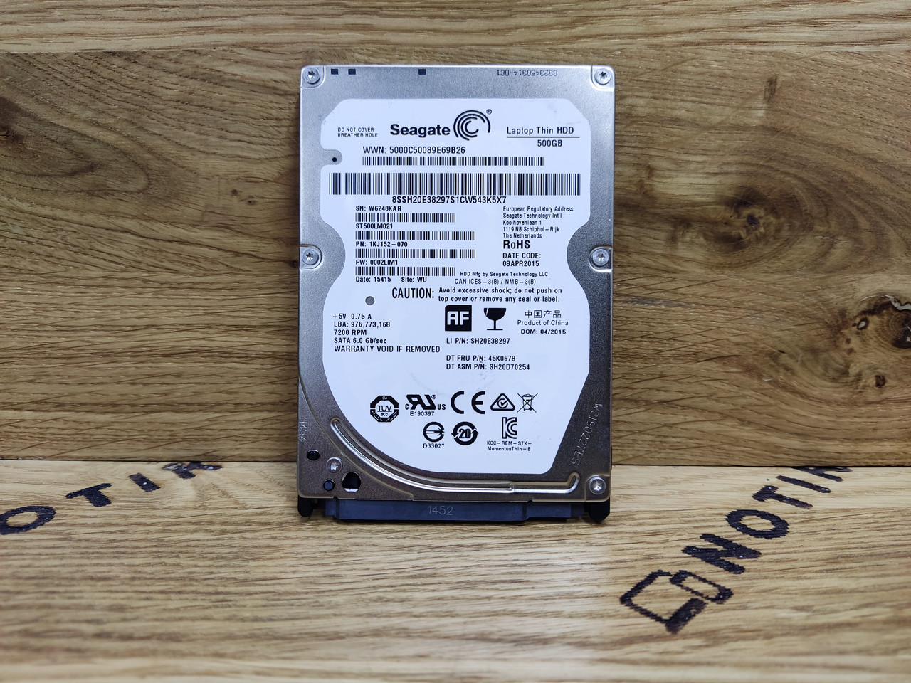 Жорсткий диск для ноутбука Seagate Laptop Thin HDD 500GB, 7200rpm, 32MB, 2.5", SATA III (ST500LM021) Вживаний