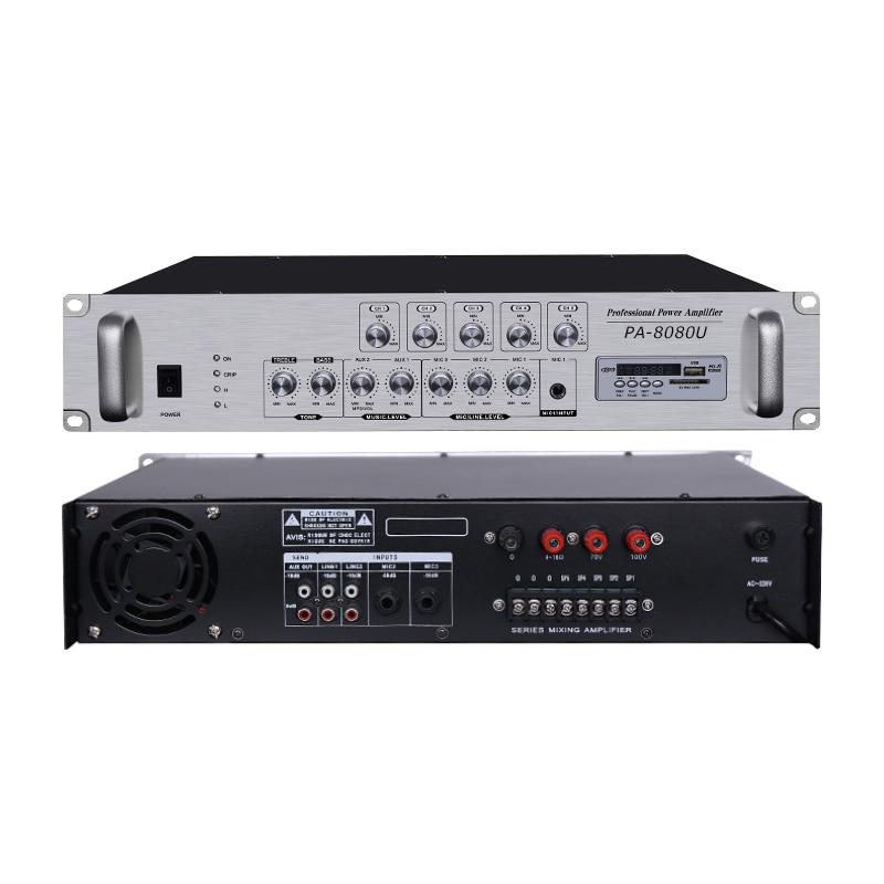 PA-8080U (5 зон; 80 Вт.) Трансляційний підсилювач SD/USB/BT/FM