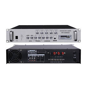 PA-8080U (5 зон; 80 Вт.) Трансляційний підсилювач SD/USB/BT/FM