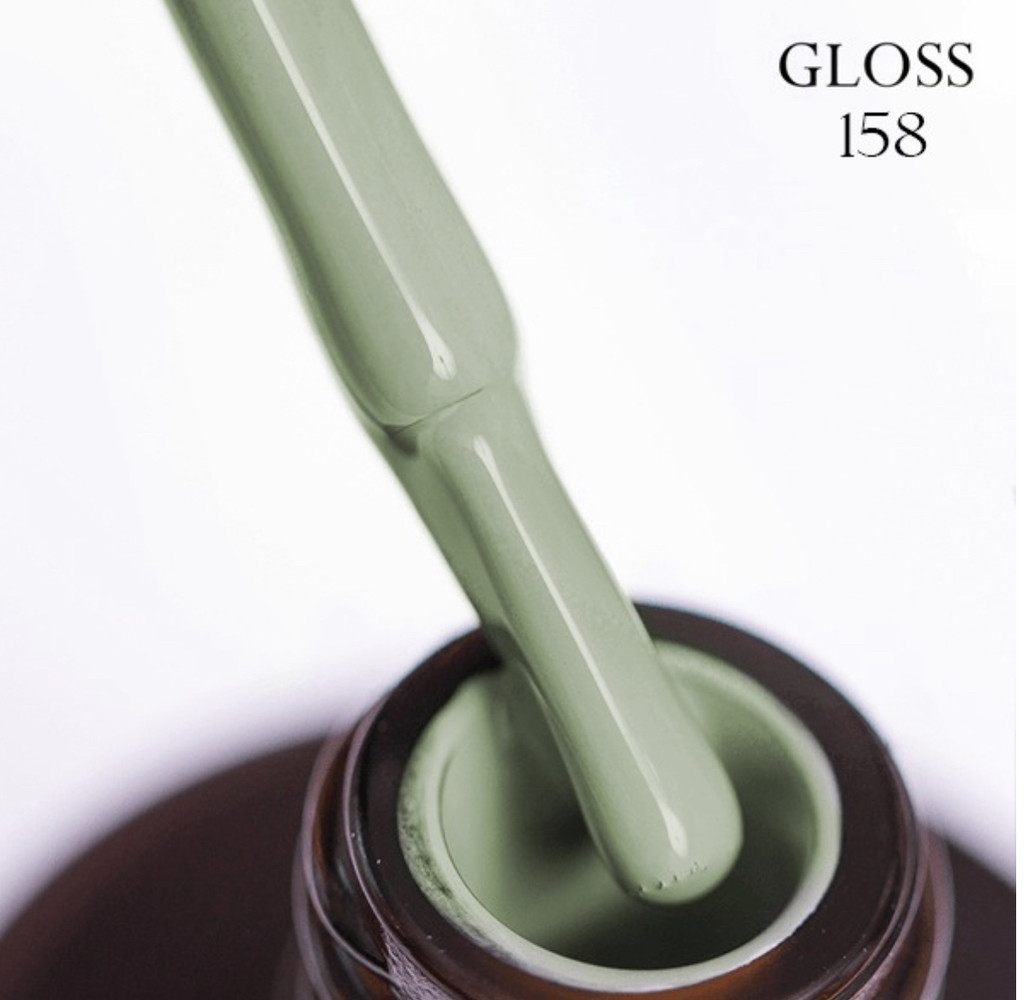 Гель-лак GLOSS 158 (сіро-оливковий), 11 мл, фото 1