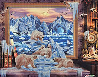 1730 Северный полюс, набор для вышивки бисером картины с белыми медведями
