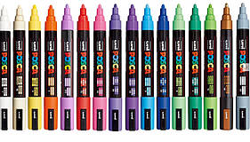 Маркери Posca PC-3M з постерними фарбами. Набір з 16 шт.