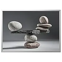 БЬЁРКСТА Картина в раме, балансирующие камни/серебро, 140x100 см