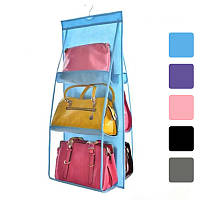 Органайзер для сумок подвесной Hanging Purse Organizer 35 х 90 см (04 BH) V_9326 Голубой