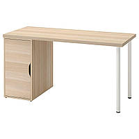 ЛАГКАПТЕН / АЛЕКС Письменный стол, белая морилка/имитация. белый дуб, 140x60 см