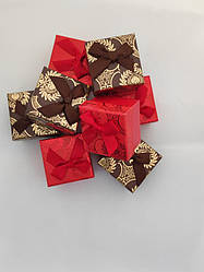 Подарункова коробка картон для кільця сережки "Франція" 5х5х2,5 см Шоколадний