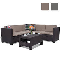 Комплект садовой мебели Keter Provence модульный столик + угловой диван с подушками на 5 мест V_1389